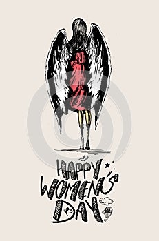 Happy Women`s Day greeting card design.