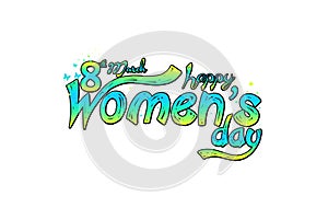 Happy women`s day greeting card. Postcard on March 8.Greeting card for women or mother`s day