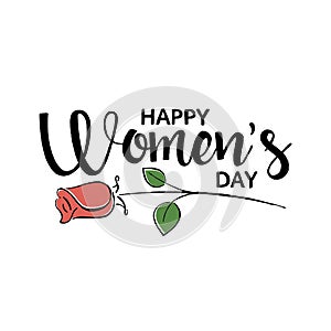 Happy Women`s Day handwritten lettering