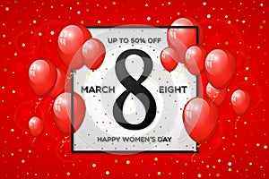 Happy Women`s day sale banner