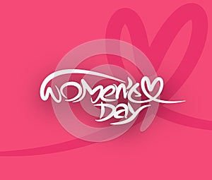 Happy women`s day stylish typography text