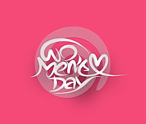 Happy women`s day stylish typography text