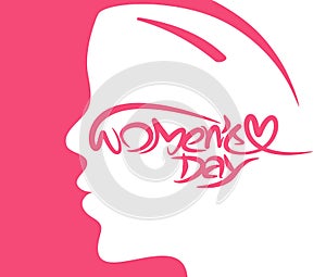 Happy women`s day stylish typography text