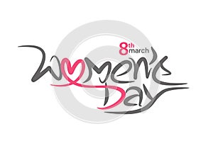 Happy women`s day stylish typography text