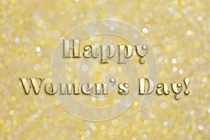 `Happy Women`s Day` text in golden letters