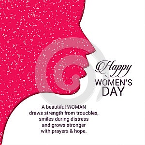 Happy Women's day typogrpahic card with elegent design