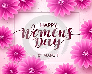 Happy women`s day vector background design with march 8 text