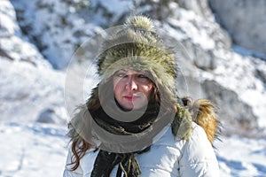 Happy women in the snow