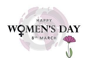 happy womens day 8th march flower and earth