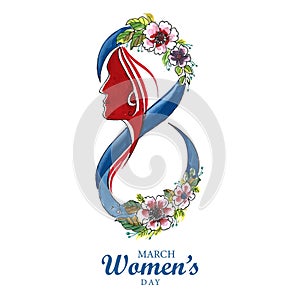 Happy womens day 8march greeting card design