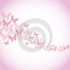 Happy womens day poster pink butterfly background