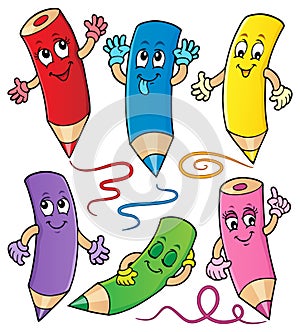 Happy wooden crayons theme set 1