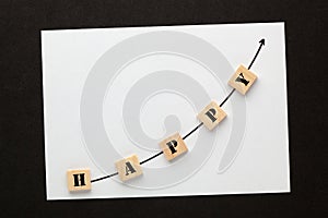 Happy Word With Arrow