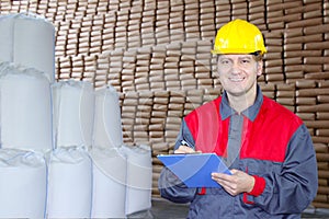 Happy Worker in Warehouse