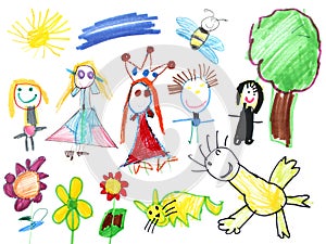 Happy world child drawing