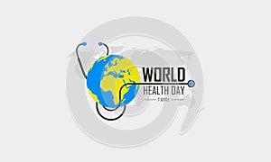 Happy world health day flat design illustration