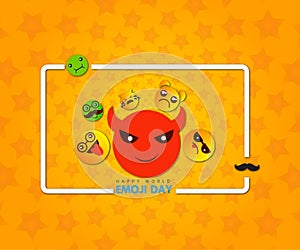 Happy World smile day emojis composition Seventeen july