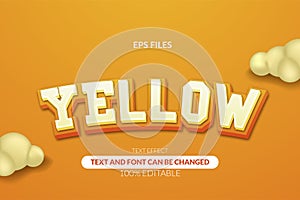 Happy yellow fun vibrant editable text effect. eps vector file