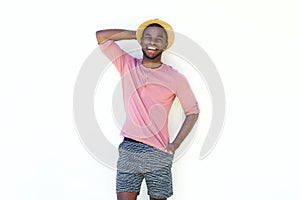 Happy young african man in summer wear