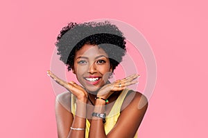 Happy young african woman with beautiful smile