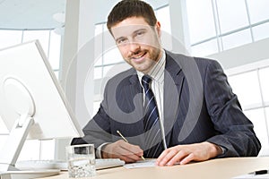 Happy young businessman