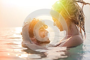 Happy young couple on the beach