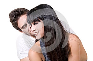 Happy young couple (with clipping path)
