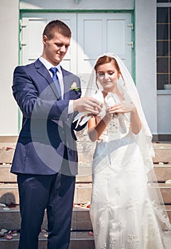 Happy young couple just married