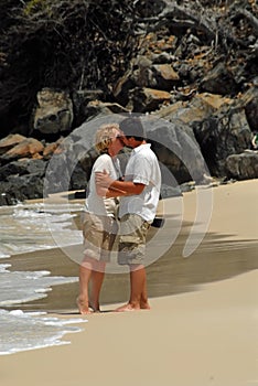 Happy young couple kissing