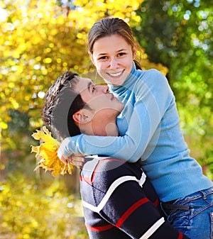 Happy young couple in love