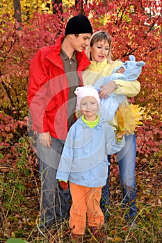 Happy young family with children