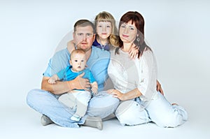 Happy young family with children