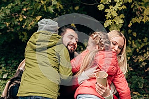 happy young family with two children