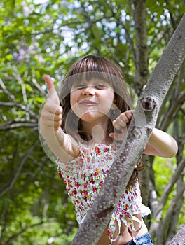 Happy young girl expressing happiness