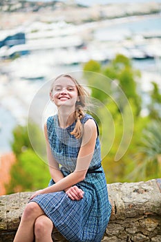 Happy young girl at Le Suquet in Cannes