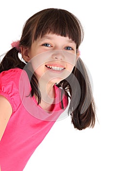 Happy young girl with pigtails