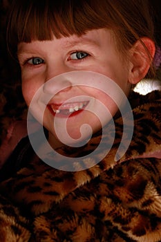 Happy young girl smiling