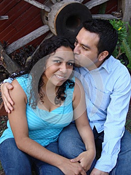 Happy, young Hispanic Couple in love laughing