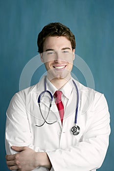 Happy young male doctor man smile handsome