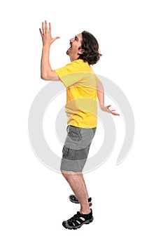 Happy young man dancing