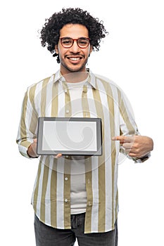 happy young man with tablet pc computer