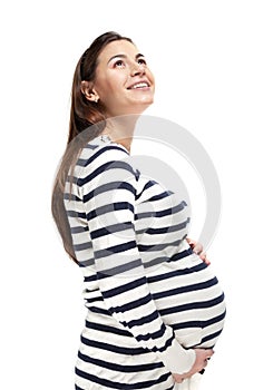 Happy young pregnant woman