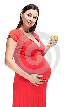 Happy young pregnant woman