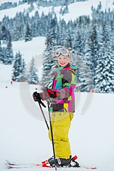 Happy young skier