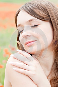 Happy young smiling woman