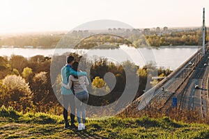 Happy young sporty couple sharing romantic moments