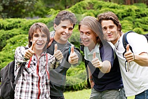 Happy young students