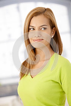 Happy young woman smiling