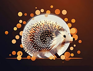 A happygolucky hedgehog scurrying around in circles Cute creature. AI generation