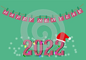 Card for Merry Christmas Happy New Year 2022 design vector illustration graphic